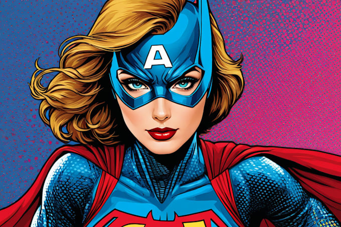draw custom superhero pop art portrait