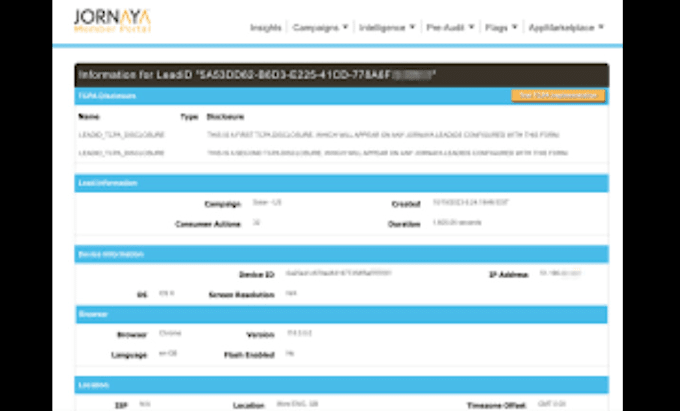 create landing page with jornaya and trustedform configured