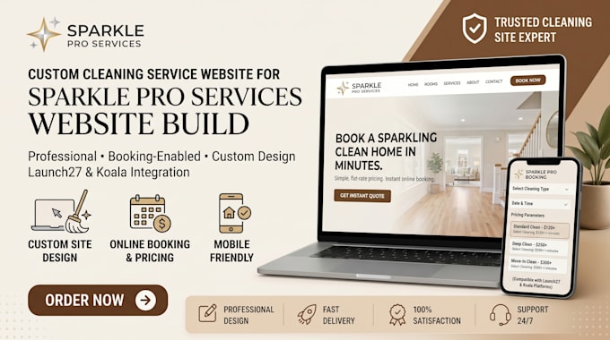 design lead capture cleaning website booking koala pricing parameters launch27