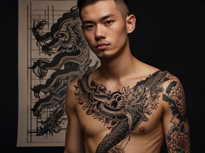 do a tattoo design in japanese style