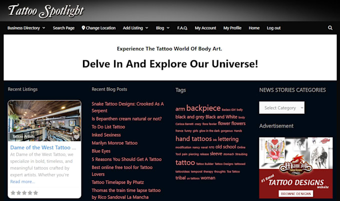 promote you on tattoo website