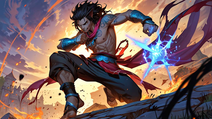 make a character illustration in a fantasy world