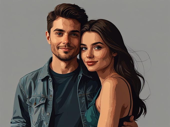 create couples art vector portrait