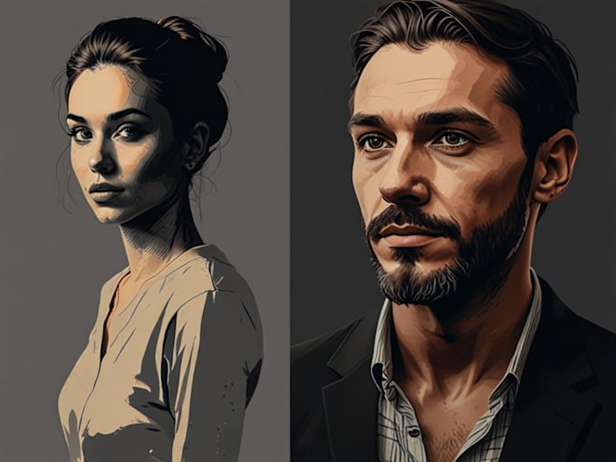 Design your portrait vector art illustration by Bricesearson | Fiverr