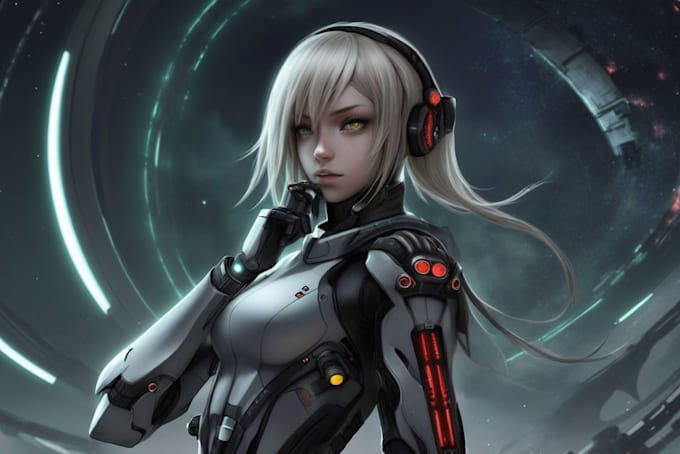 make a sci fi character and sci fi art