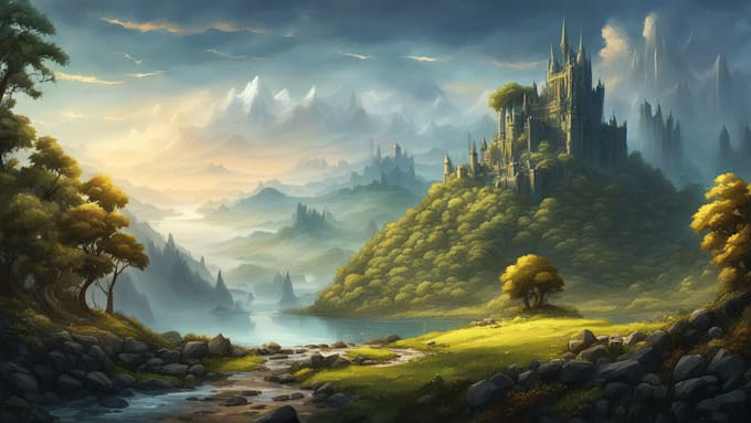 draw fantasy concept landscape illustrations
