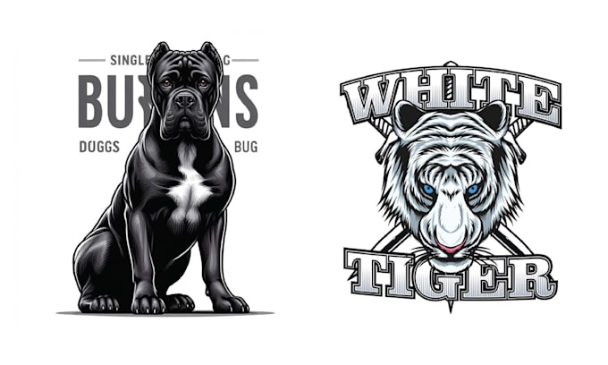 make creative dog, bulldog, pitbull logo and t shirt design