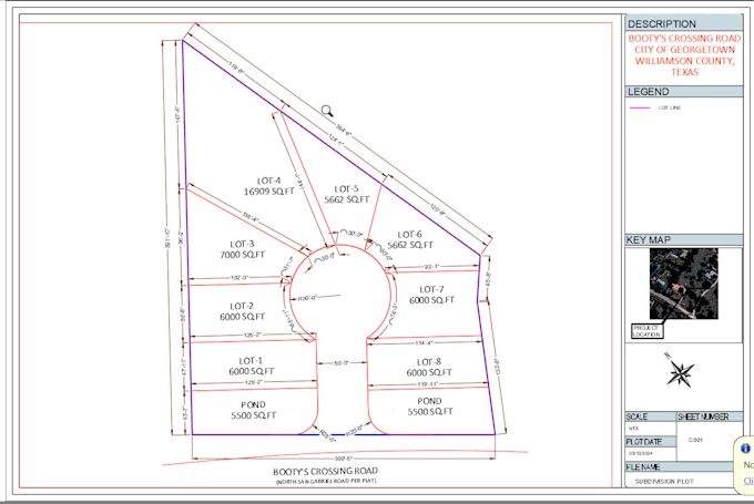 create detailed land parcel divisions, pedestrian walkway