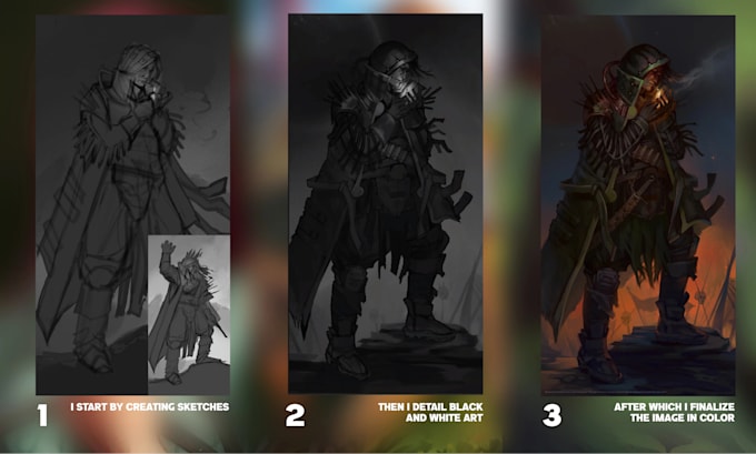 draw detailed digital illustration for your dnd, book or game