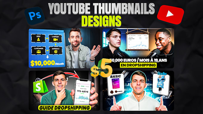 design catchy youtube thumbnail in iman gadzhi style miniature creator