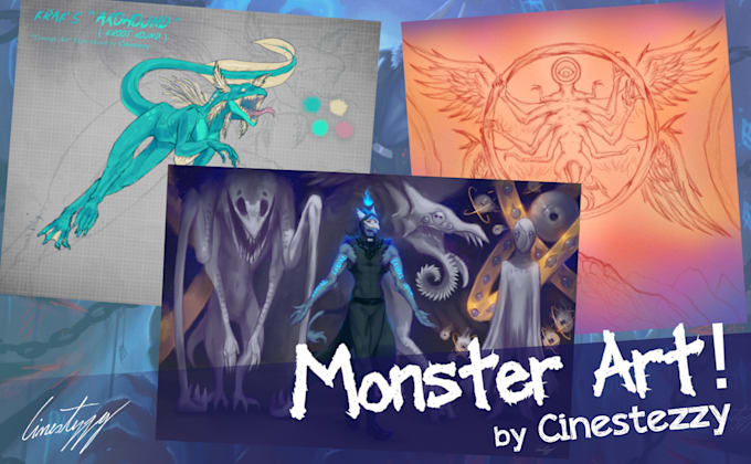 draw monster art for you