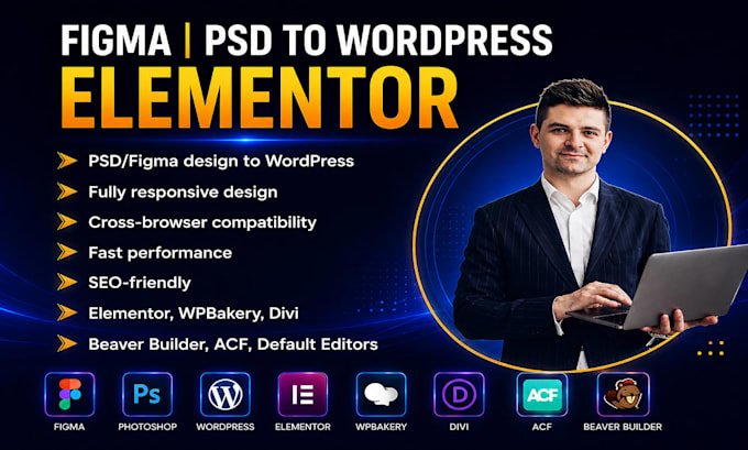 convert figma or PSD design into a pixel perfect wordpress website