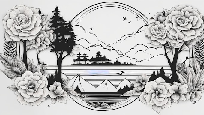 create black and white minimalist tattoo