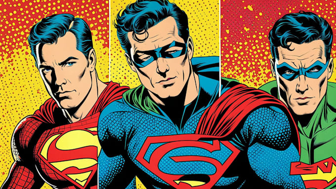 draw comic superhero pop art portraits