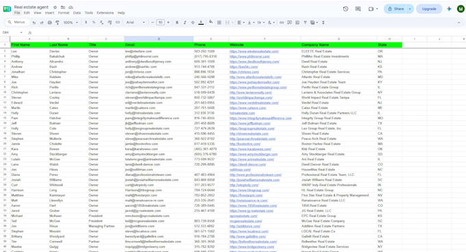 build a targeted real estate agent and realtor contact list