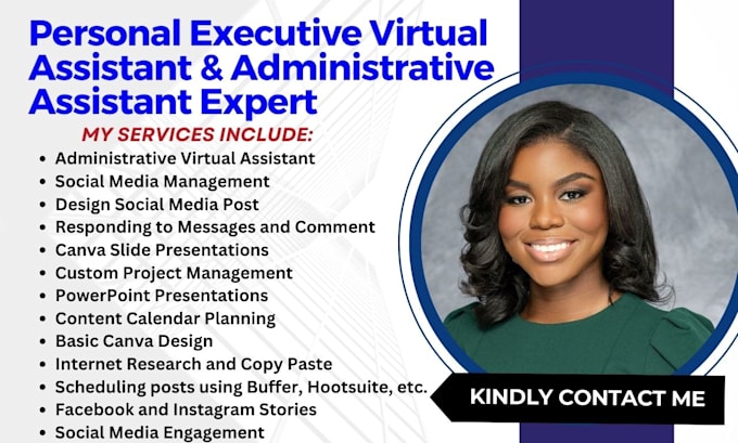 personal executive virtual assistant and administrative task support assistant