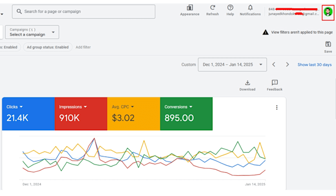 do google ads PPC campaign for flooring, painting, tile and landscaping business