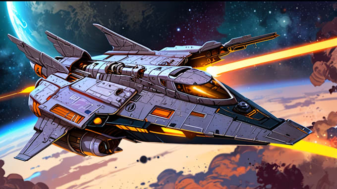 design spaceship, sci fi illustration and sci fi art
