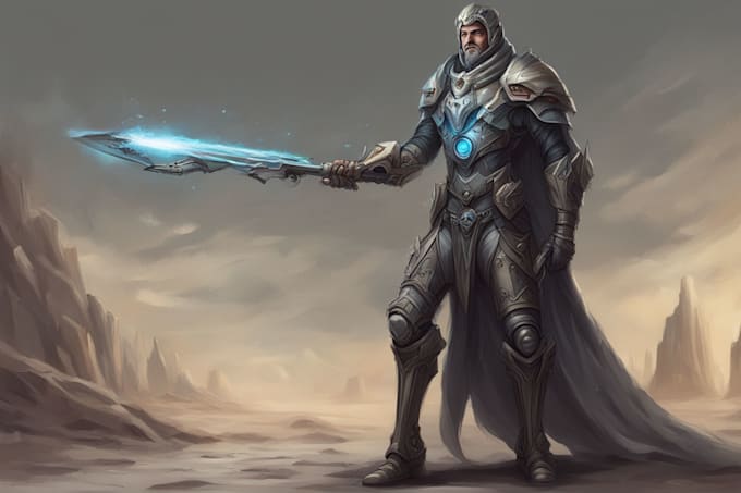 make fantasy sci fi character art for you