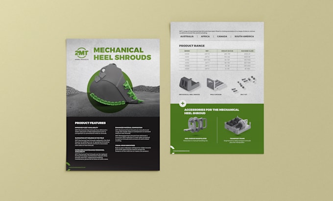 design product or sales sheet for your business