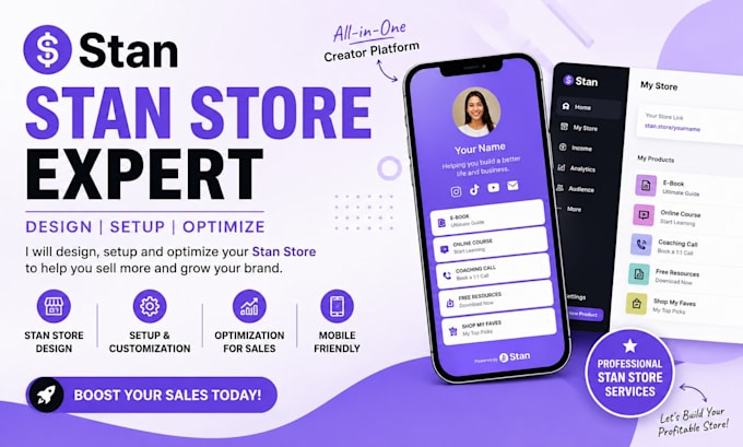 setup stan store design upload digital products for your stan store