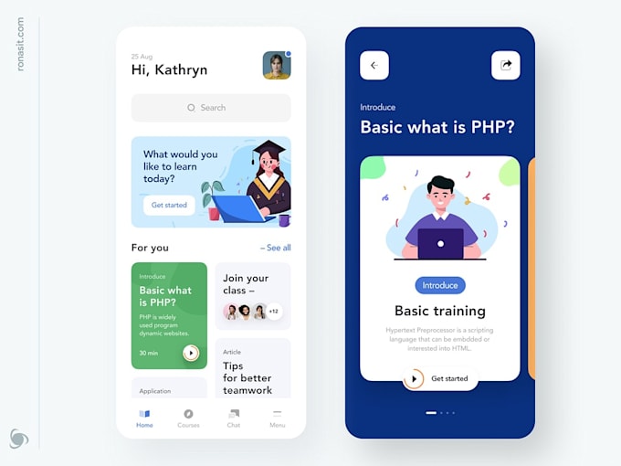 build online course app, educational app, e learning app, school management app