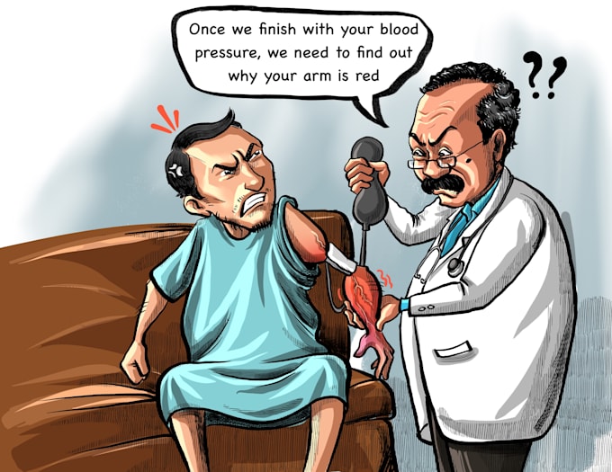 illustrate custom, funny cartoon meme for you
