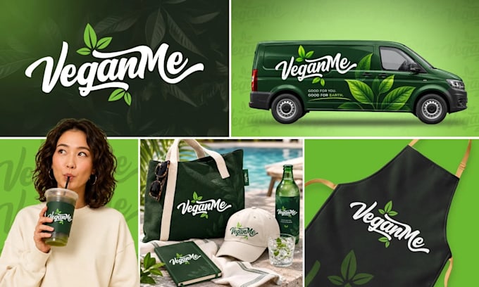 design trendy minimalist logo with complete branding identity