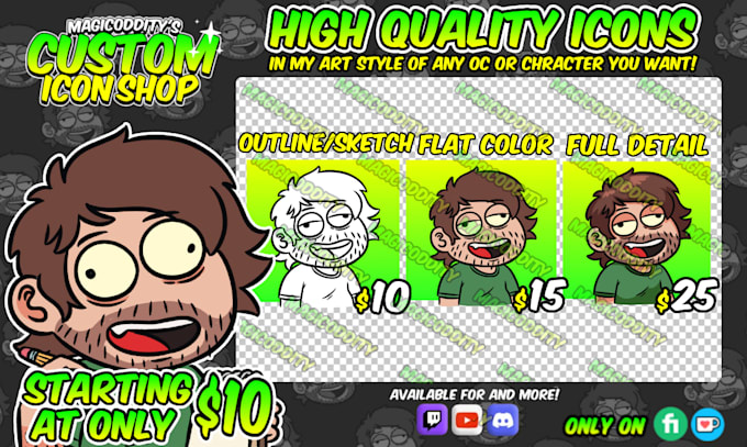 draw custom profile icons in my art style