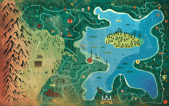 create a high quality fantasy map