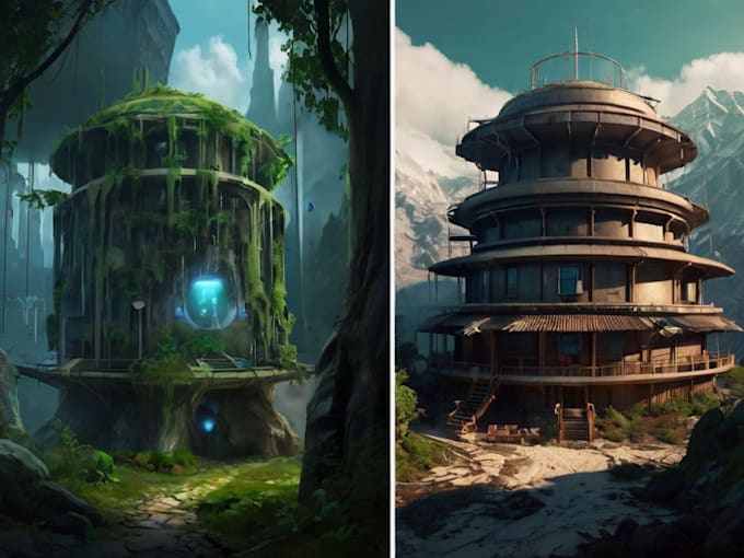 make a professional environmental concept art
