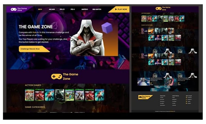 build luxury video game website game console store and gamepad accessories shop