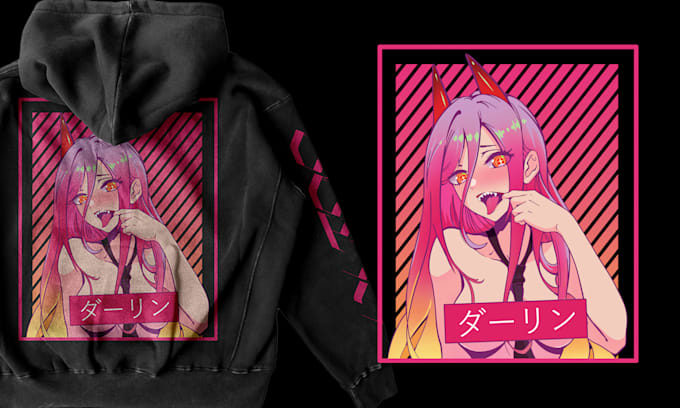 do custom anime art for clothing high resolution designs