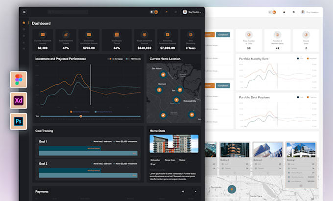 design analytical dashboard, saas, web app, CRM, cms, software UX UI in figma