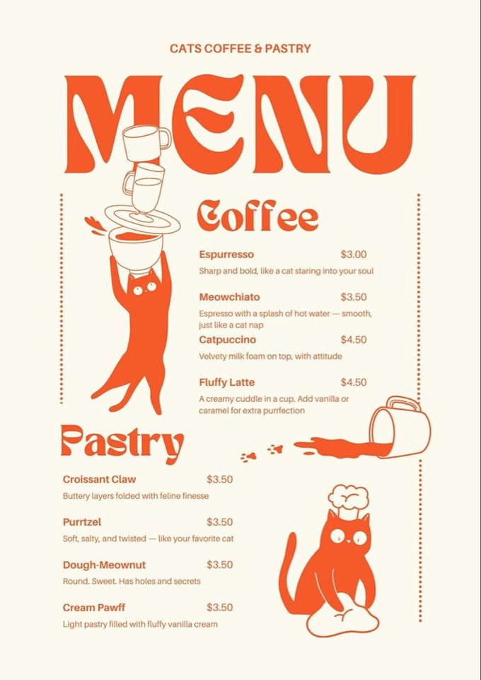 create a coffee menu for your coffee shop