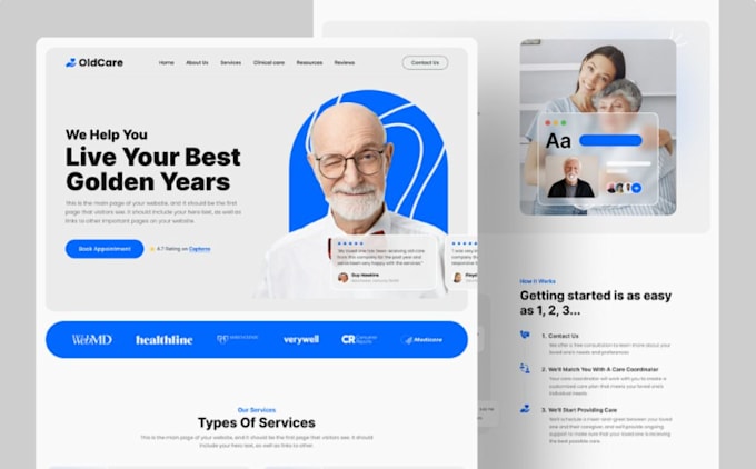 build home care website and healthcare website on wordpress