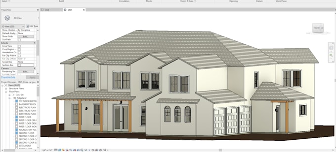 create bim model, 3d model, 2d floor plan, with revit architecture