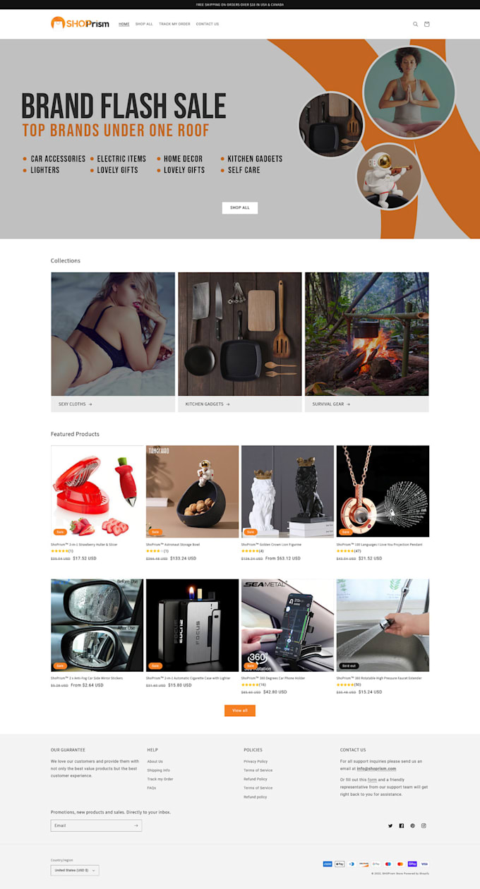 design, redesign shopify branded dropshipping store