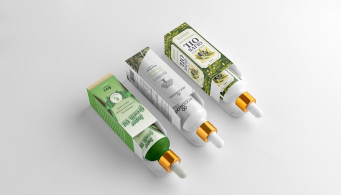 do minimalist hair oil skincare beauty cosmetic label box packaging design