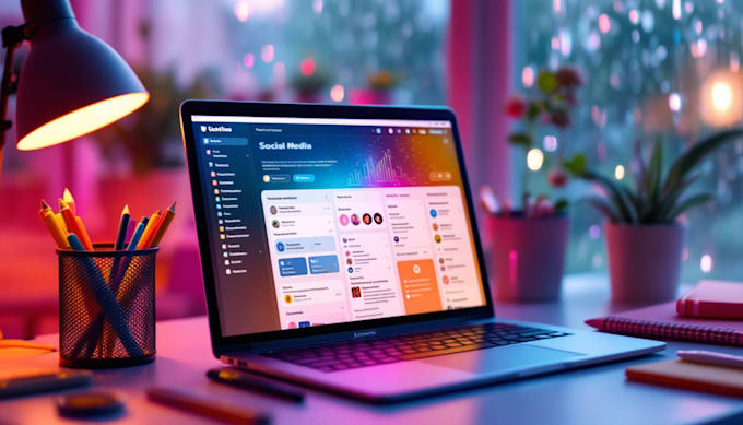 create manage social media, hashtags, strategy, and images
