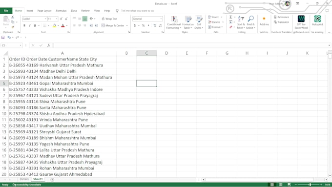 transform your disorganized data sheet into a clean and pro