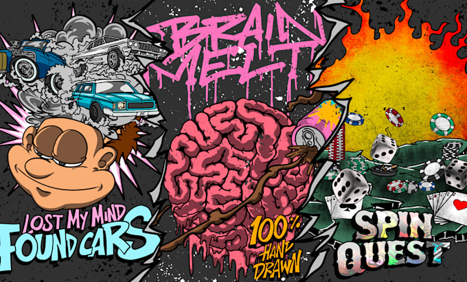 draw a custom clothing cartoon and graphic tshirt design