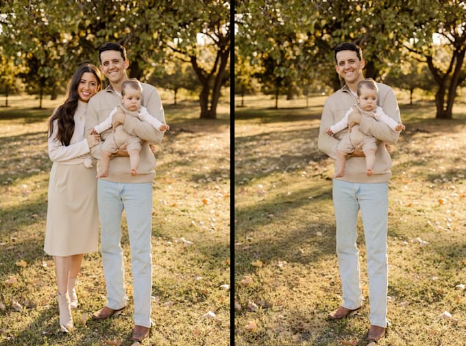 do add or remove person, objects, text or rebuild background in photoshop
