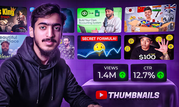 design eye catching youtube thumbnail boost CTR in 3 hours