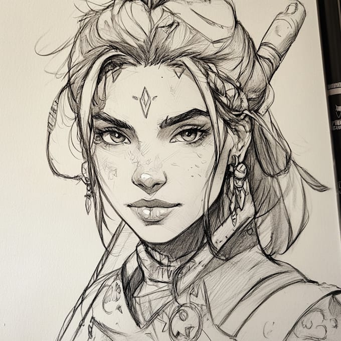 make fantasy sketch style for you