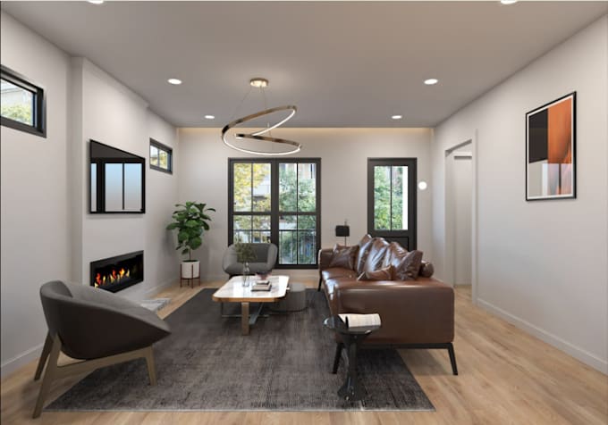 redesign and render interior for house,apartment,2d to 3d floor plan,walkthrough