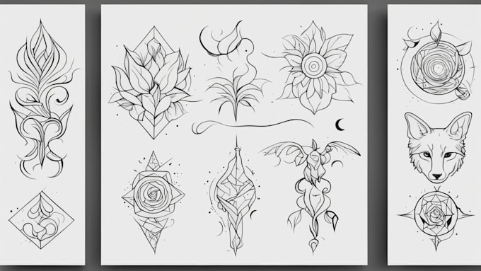 design fine line art minimalist tattoo flash for you