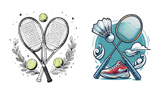 make creative sport badminton tennis logo
