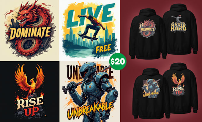 create handdrawn hoodie streetwear branding