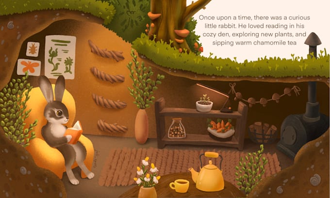 draw a cute children story picture book illustration